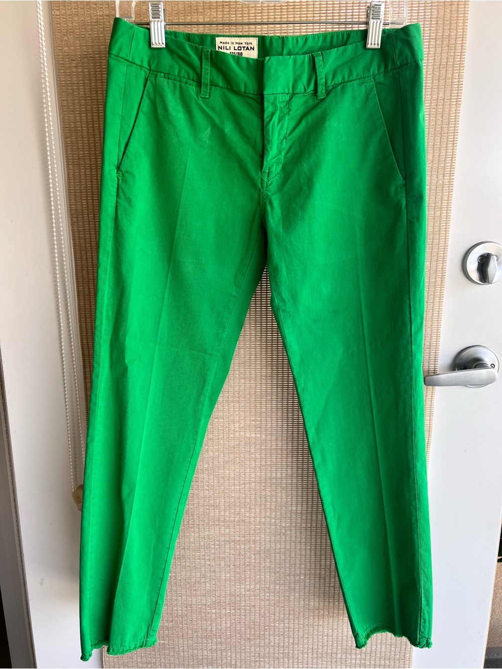 Nili Lotan Emerald Green High-Waist Cropped Pants Size 0 - Picture 4 of 17